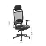 Darba krēsls FULKRUM 62x70xH114-129cm, melns